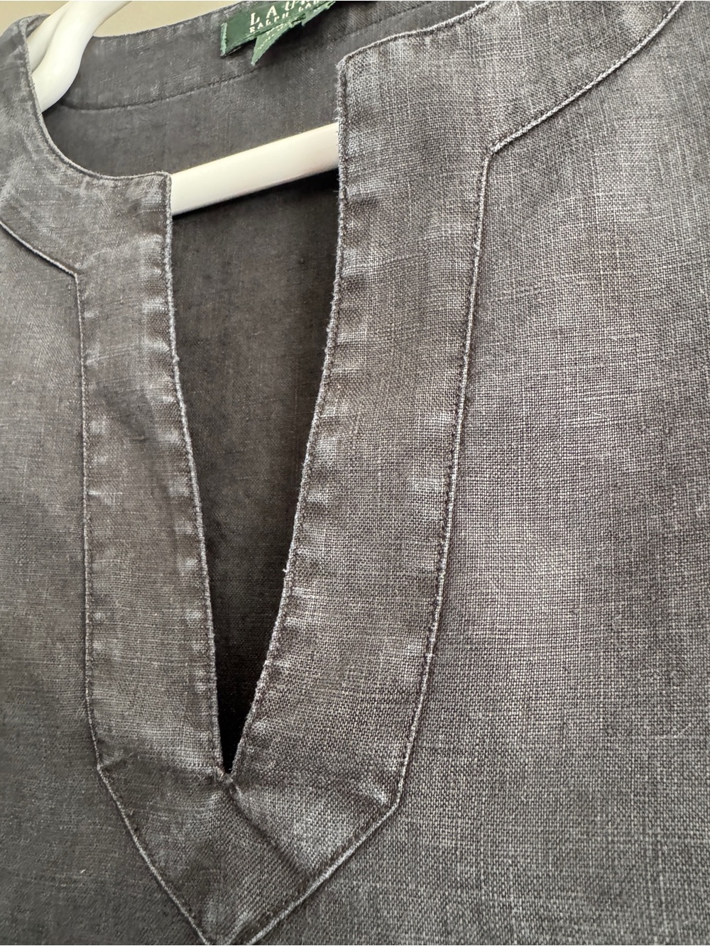 Ralph Lauren 1X Distressed Black 100% Linen Tunic - Picture 6 of 15